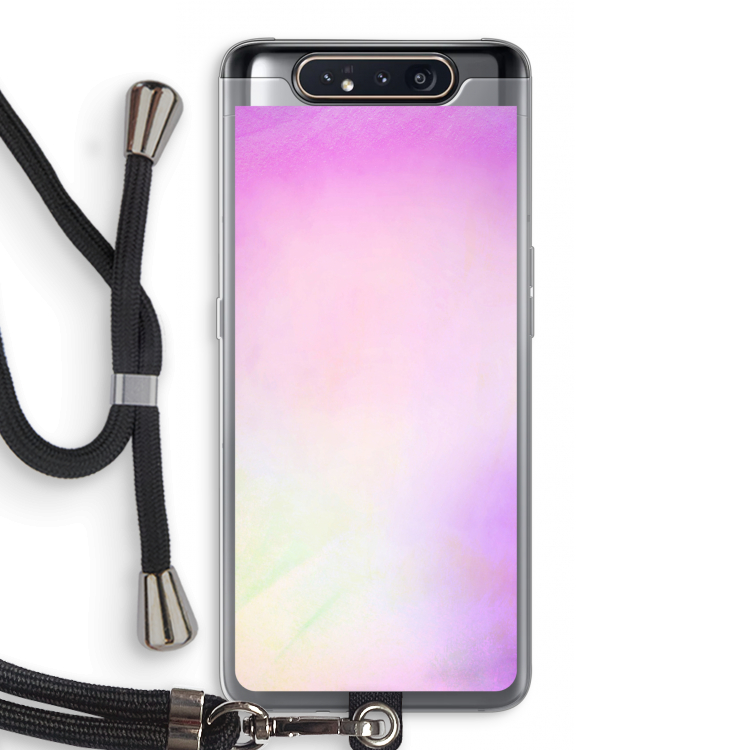 CaseCompany Flow mist pastel: Samsung Galaxy A80 Transparant Hoesje met koord