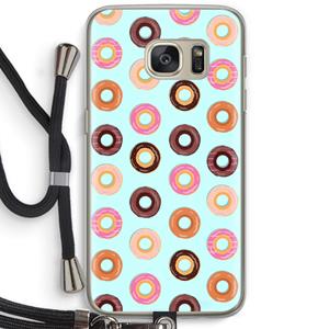 CaseCompany Donuts: Samsung Galaxy S7 Transparant Hoesje met koord
