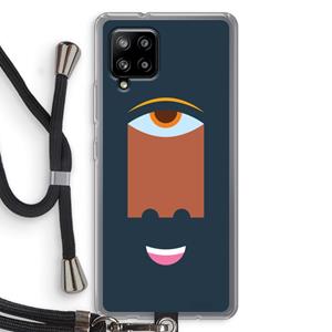 CaseCompany Mono M: Samsung Galaxy A42 5G Transparant Hoesje met koord