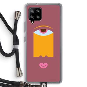 CaseCompany Mono V: Samsung Galaxy A42 5G Transparant Hoesje met koord