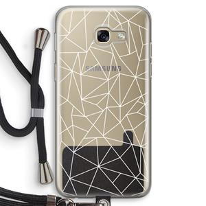 CaseCompany Geometrische lijnen wit: Samsung Galaxy A5 (2017) Transparant Hoesje met koord