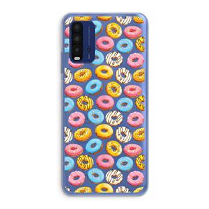 CaseCompany Pink donuts: Xiaomi Redmi 9T Transparant Hoesje