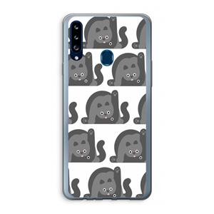 CaseCompany Cats: Samsung Galaxy A20s Transparant Hoesje