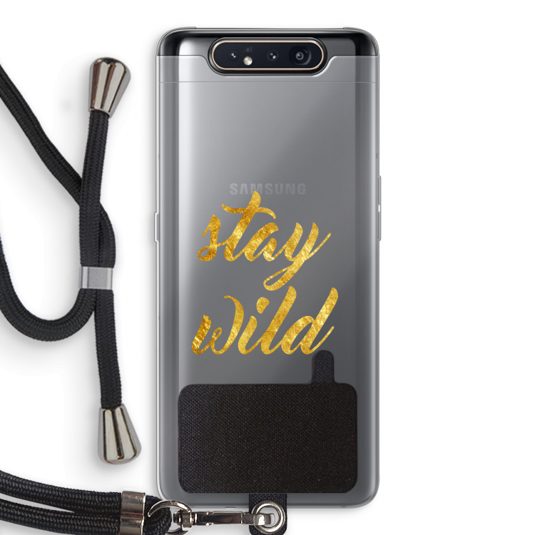 CaseCompany Stay wild: Samsung Galaxy A80 Transparant Hoesje met koord