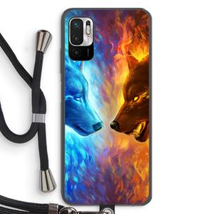 CaseCompany Fire & Ice: Xiaomi Redmi Note 10 5G Transparant Hoesje met koord
