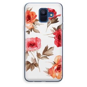 CaseCompany Roosjes: Samsung Galaxy A6 (2018) Transparant Hoesje