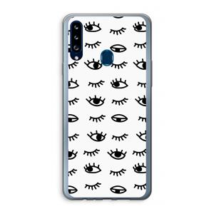 CaseCompany Eye pattern #2: Samsung Galaxy A20s Transparant Hoesje