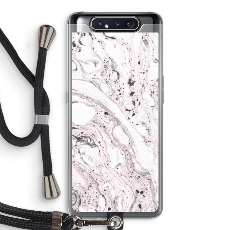 CaseCompany Mengelmoes: Samsung Galaxy A80 Transparant Hoesje met koord