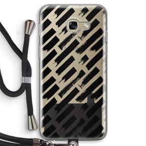CaseCompany Zwarte vegen: Samsung Galaxy A5 (2017) Transparant Hoesje met koord