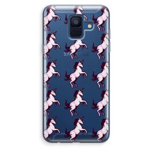 CaseCompany Musketon Unicorn: Samsung Galaxy A6 (2018) Transparant Hoesje