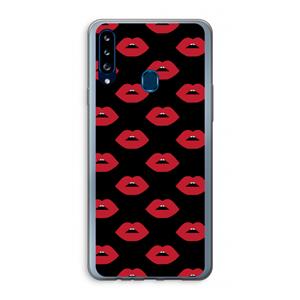 CaseCompany Lips: Samsung Galaxy A20s Transparant Hoesje