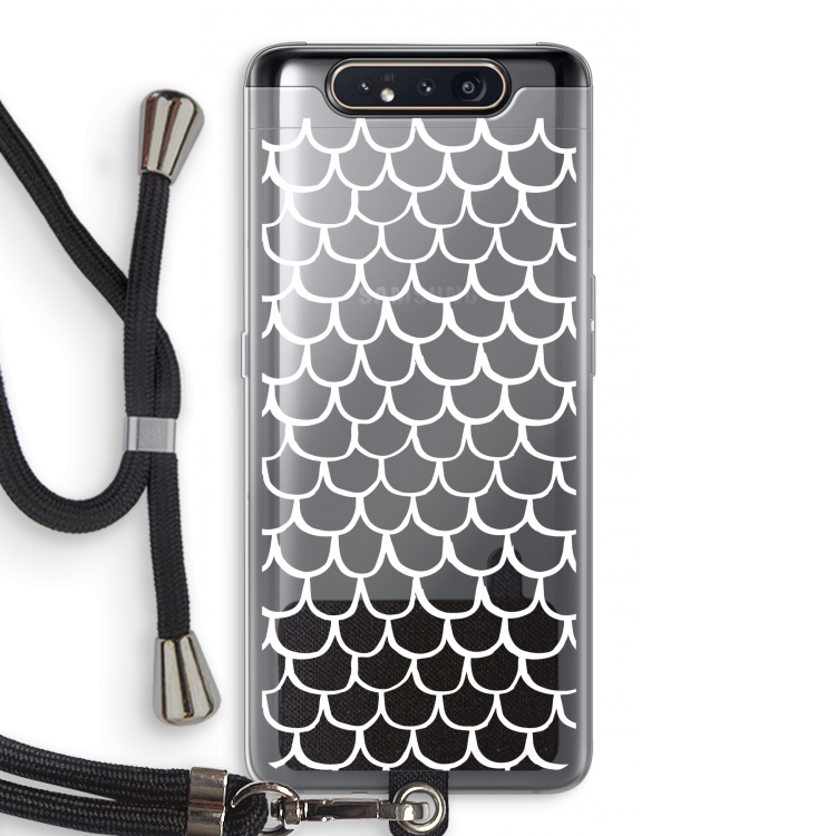 CaseCompany Dakpannetjes: Samsung Galaxy A80 Transparant Hoesje met koord