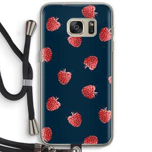 CaseCompany Framboosjes: Samsung Galaxy S7 Transparant Hoesje met koord