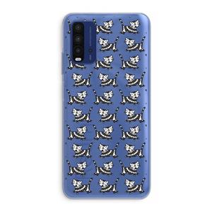 CaseCompany Zwarte poes: Xiaomi Redmi 9T Transparant Hoesje