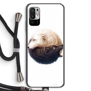 CaseCompany Yin Yang Wolves: Xiaomi Redmi Note 10 5G Transparant Hoesje met koord