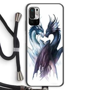 CaseCompany Yin Yang Dragons: Xiaomi Redmi Note 10 5G Transparant Hoesje met koord