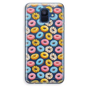 CaseCompany Pink donuts: Samsung Galaxy A6 (2018) Transparant Hoesje