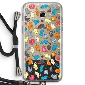 CaseCompany Kleurrijke katten: Samsung Galaxy A5 (2017) Transparant Hoesje met koord