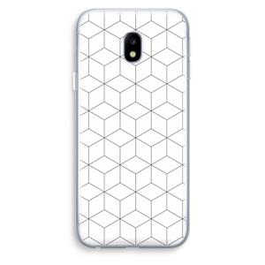 CaseCompany Zwart-witte kubussen: Samsung Galaxy J3 (2017) Transparant Hoesje