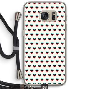 CaseCompany Hartjes: Samsung Galaxy S7 Transparant Hoesje met koord