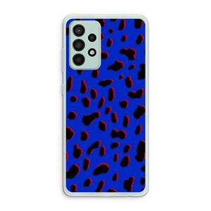CaseCompany Blue Leopard: Samsung Galaxy A52s 5G Transparant Hoesje