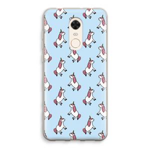 CaseCompany Eenhoorns overal: Xiaomi Redmi 5 Transparant Hoesje