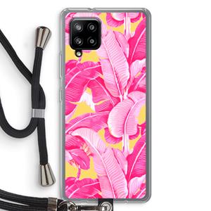 CaseCompany Pink Banana: Samsung Galaxy A42 5G Transparant Hoesje met koord