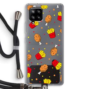 CaseCompany Chicken 'n Fries: Samsung Galaxy A42 5G Transparant Hoesje met koord
