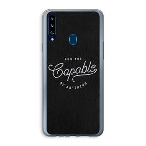 CaseCompany Capable: Samsung Galaxy A20s Transparant Hoesje