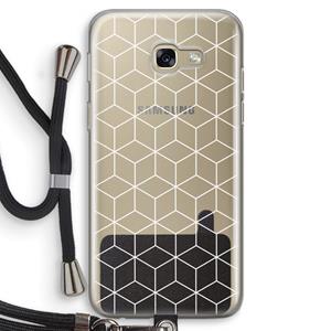 CaseCompany Zwart-witte kubussen: Samsung Galaxy A5 (2017) Transparant Hoesje met koord