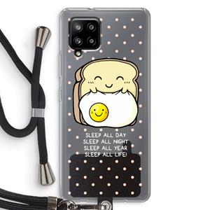 CaseCompany Sleep All Day: Samsung Galaxy A42 5G Transparant Hoesje met koord