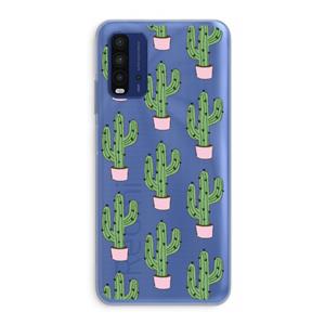 CaseCompany Cactus Lover: Xiaomi Redmi 9T Transparant Hoesje