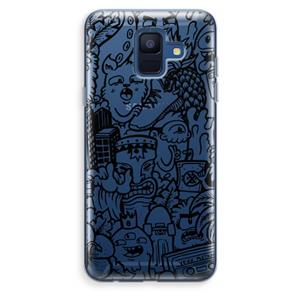 CaseCompany Vexx Black Mixtape: Samsung Galaxy A6 (2018) Transparant Hoesje