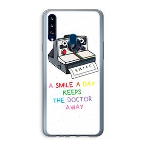 CaseCompany Smile: Samsung Galaxy A20s Transparant Hoesje