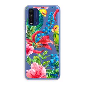 CaseCompany Papegaaien: Xiaomi Redmi 9T Transparant Hoesje