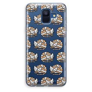 CaseCompany Slapende poes: Samsung Galaxy A6 (2018) Transparant Hoesje