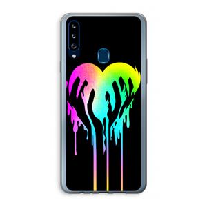 CaseCompany Hold My Heart: Samsung Galaxy A20s Transparant Hoesje