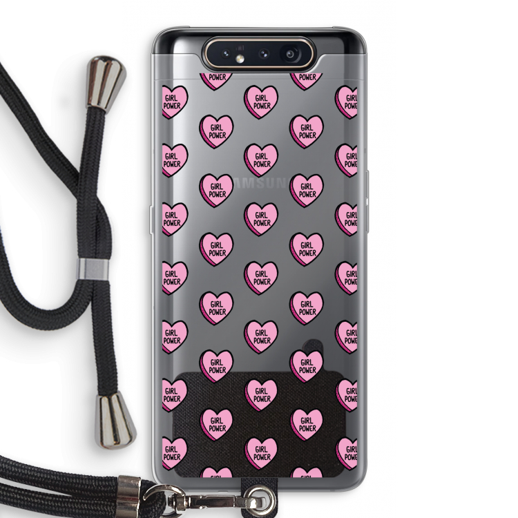 CaseCompany GIRL POWER: Samsung Galaxy A80 Transparant Hoesje met koord