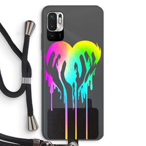CaseCompany Hold My Heart: Xiaomi Redmi Note 10 5G Transparant Hoesje met koord