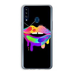 CaseCompany Lip Palette: Samsung Galaxy A20s Transparant Hoesje