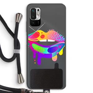 CaseCompany Lip Palette: Xiaomi Redmi Note 10 5G Transparant Hoesje met koord