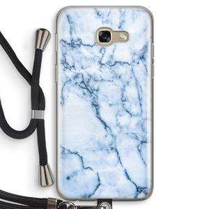 CaseCompany Blauw marmer: Samsung Galaxy A5 (2017) Transparant Hoesje met koord