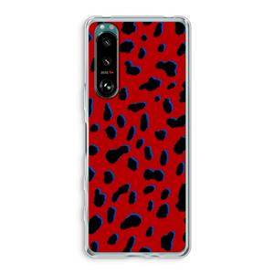 CaseCompany Red Leopard: Sony Xperia 5 III Transparant Hoesje