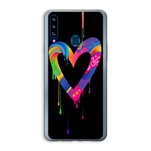 CaseCompany Melts My Heart: Samsung Galaxy A20s Transparant Hoesje