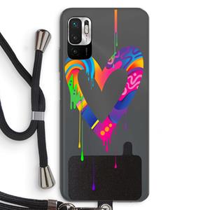 CaseCompany Melts My Heart: Xiaomi Redmi Note 10 5G Transparant Hoesje met koord
