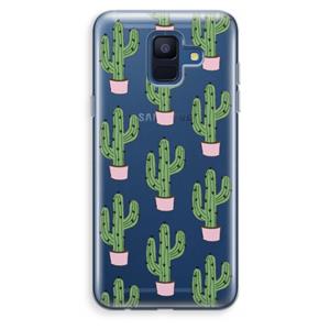 CaseCompany Cactus Lover: Samsung Galaxy A6 (2018) Transparant Hoesje