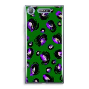 CaseCompany Green Cheetah: Sony Xperia XZ1 Transparant Hoesje