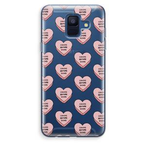 CaseCompany Chicks before dicks: Samsung Galaxy A6 (2018) Transparant Hoesje