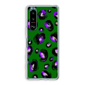 CaseCompany Green Cheetah: Sony Xperia 5 III Transparant Hoesje