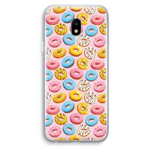 CaseCompany Pink donuts: Samsung Galaxy J3 (2017) Transparant Hoesje